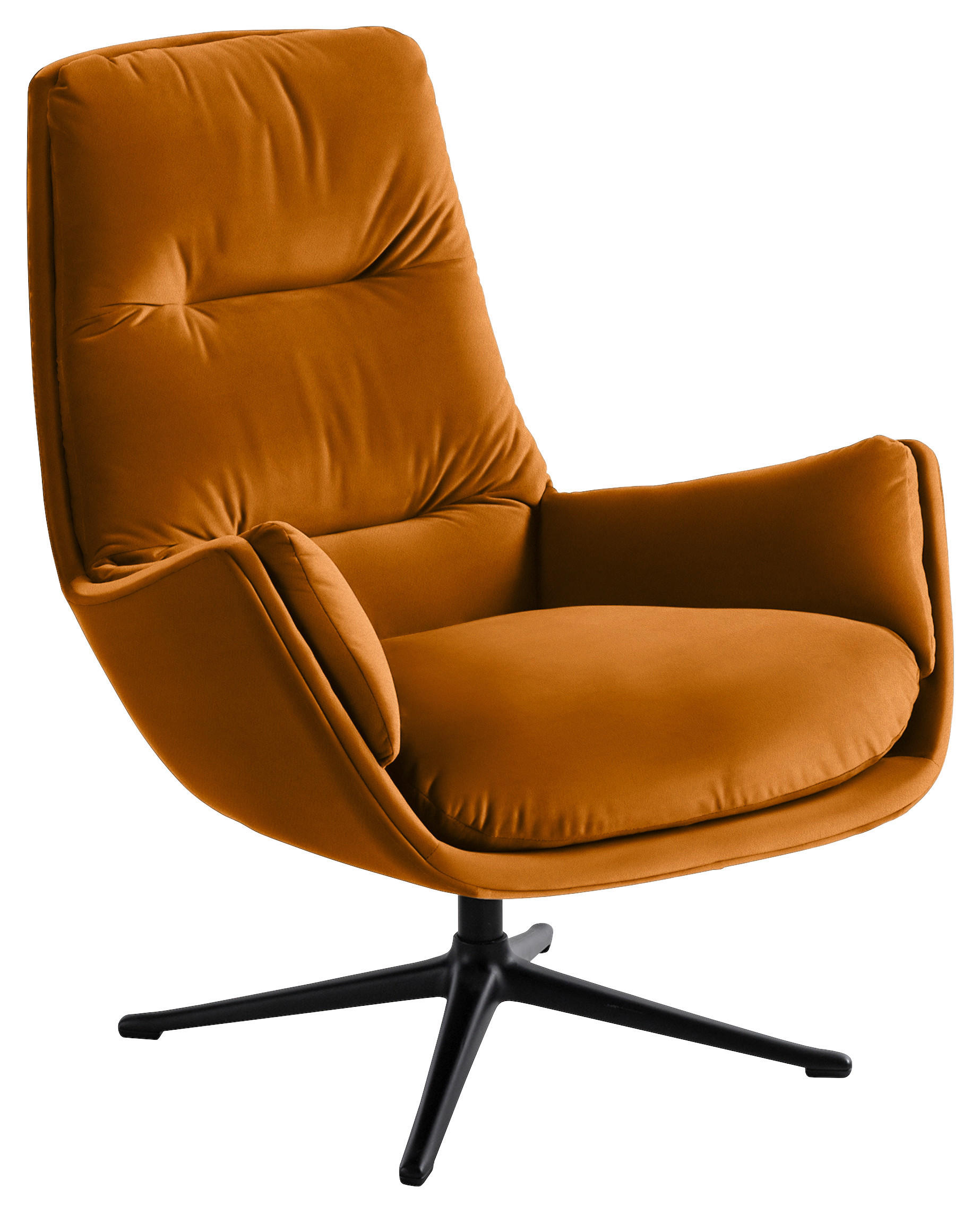 SESSEL in Samt Rostfarben  - Rostfarben/Schwarz, Design, Textil/Metall (83/94/97cm) - home24