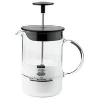 ŠLEHAČ NA MLÉČNOU PĚNU  - černá/průhledné, Basics, kov/plast (12,6/19,3/10,4cm) - Leonardo