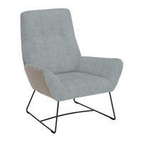 SESSEL in Flachgewebe Hellblau  - Schwarz/Hellblau, Design, Textil/Metall (82/102/81cm) - Pure Home Lifestyle