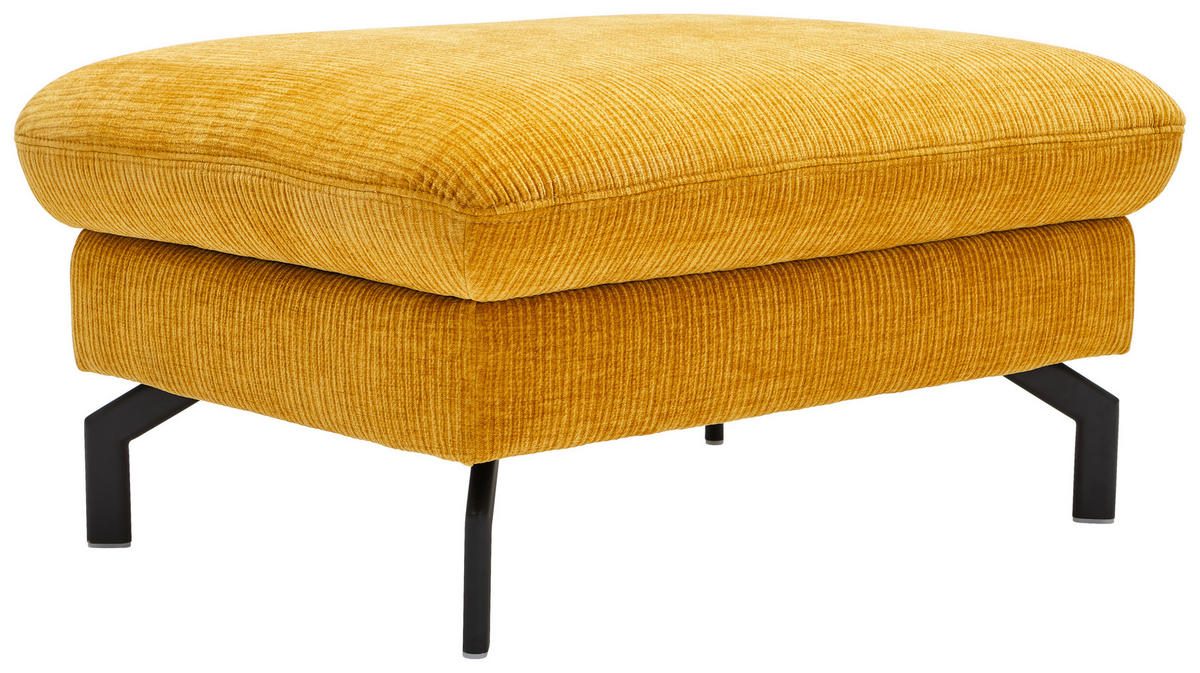 HOCKER Webstoff Currygelb  - Currygelb/Schwarz, Design, Textil/Metall (90/44/66cm) - Beldomo System