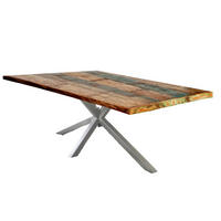 ESSTISCH 240/100/76 cm Echtholz  Holz, Metall rechteckig Multicolor, Silberfarben  - Silberfarben/Multicolor, MODERN, Holz/Metall (240/100/76cm) - MID.YOU