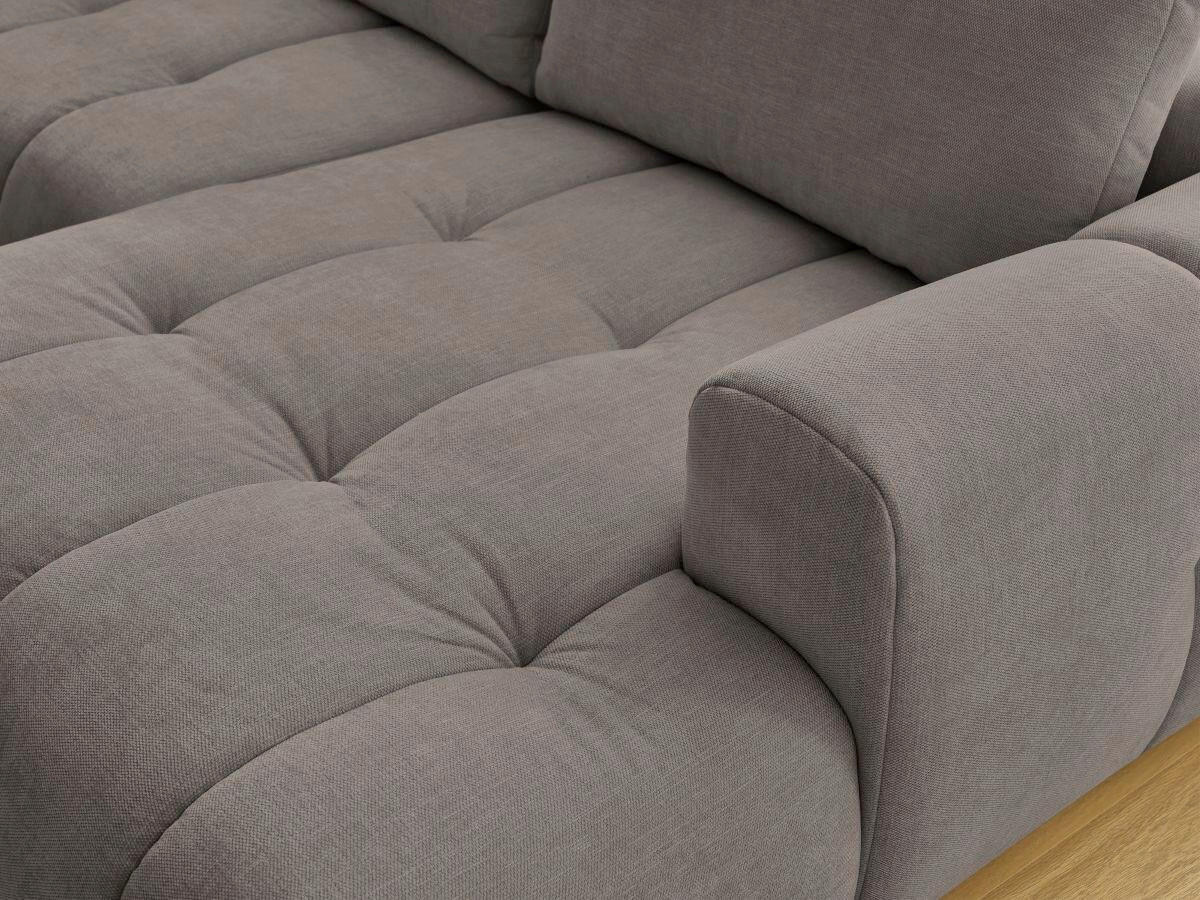 WOHNLANDSCHAFT  FUJI  Taupe Leinenoptik  - Taupe/Schwarz, MODERN, Kunststoff/Textil (204/377/160cm)