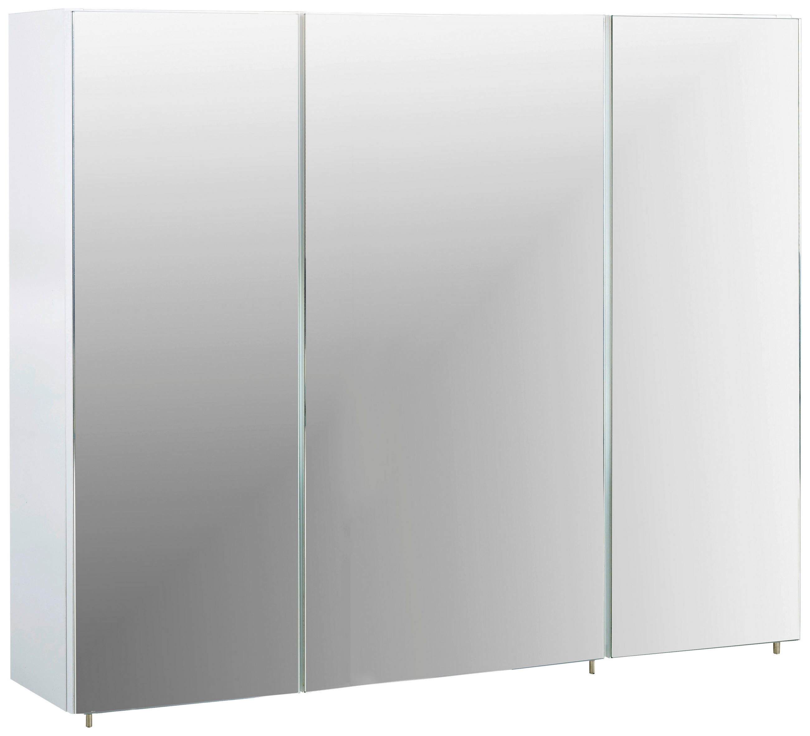 SPIEGELSCHRANK 90/70,7/16 cm  - Weiß Hochglanz/Silberfarben, MODERN, Glas/Holzwerkstoff (90/70,7/16cm) - MID.YOU