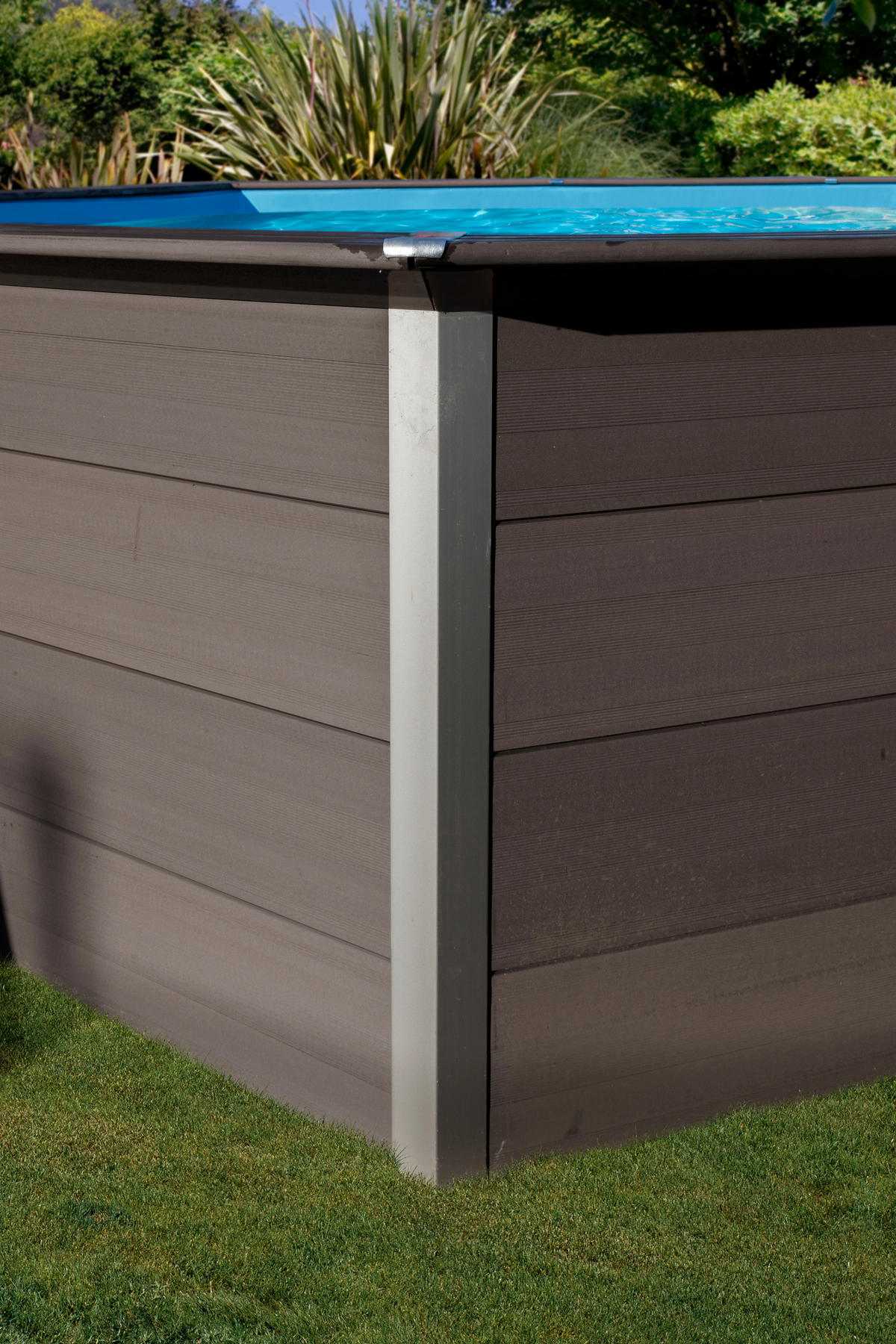 POOL-SET 2024 804/386/124 cm  - Grau, KONVENTIONELL, Holzwerkstoff (804/386/124cm) - Gre