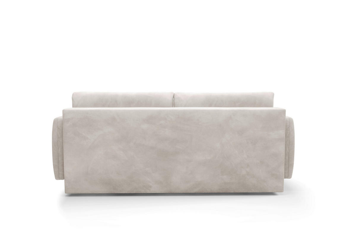 SCHLAFSOFA INGRID  mit Plüsch Creme  - Creme/Schwarz, Design, Textil/Metall (230/100/103cm) - Livetastic