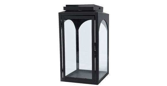 LATERNE - Schwarz, LIFESTYLE, Glas/Metall (18/35/18cm) - Ambia Home