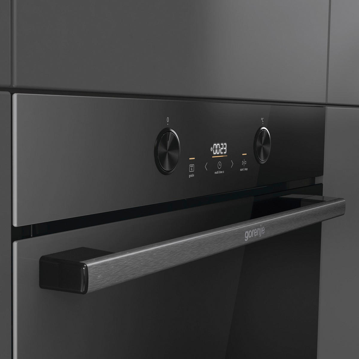 EINBAUBACKOFEN BPS6737E04DBG  - Schwarz, Basics, Glas/Metall (59,5/59,5/56,4cm) - Gorenje