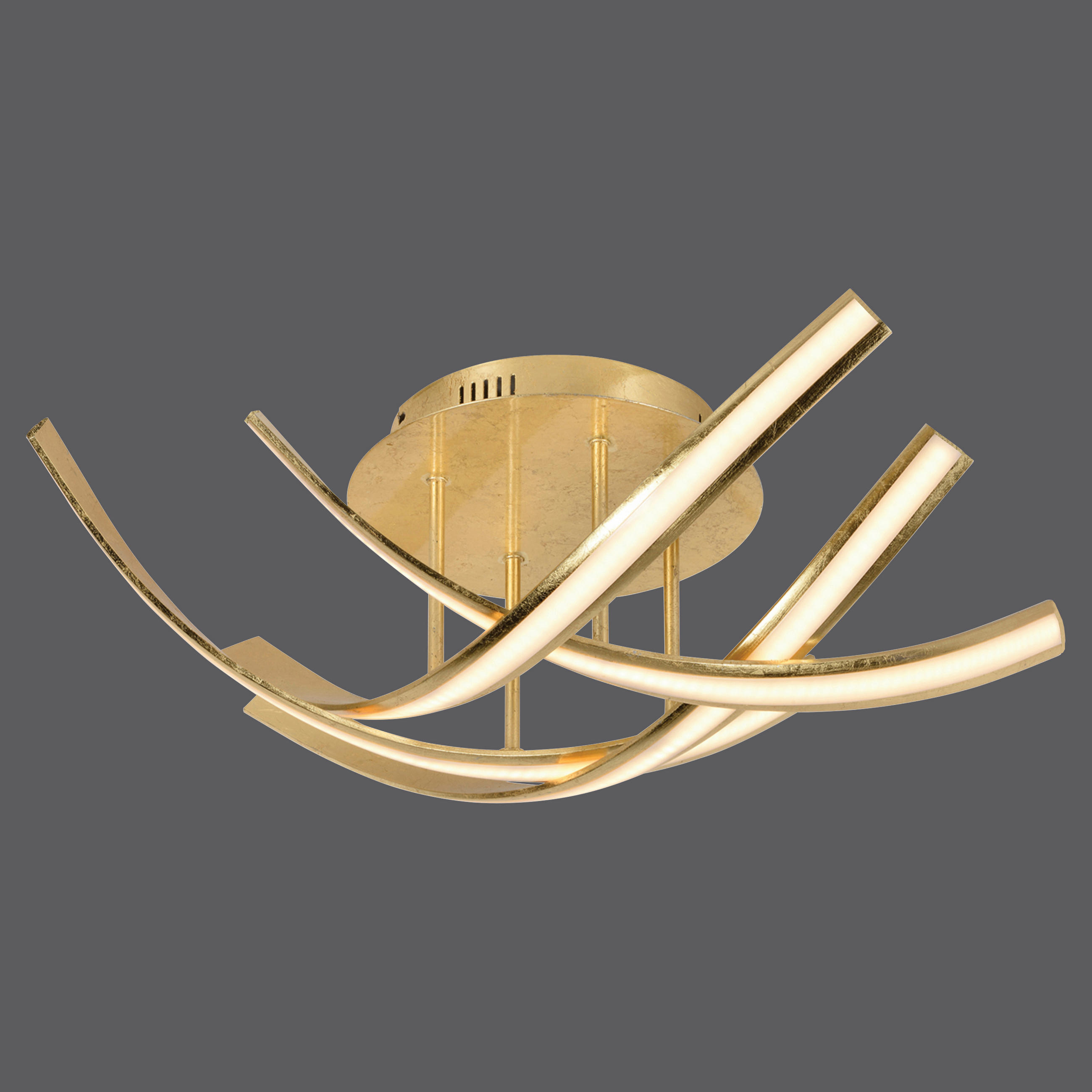 PLAFONIERĂ CU LED - auriu, Design, metal (73/73/20cm)