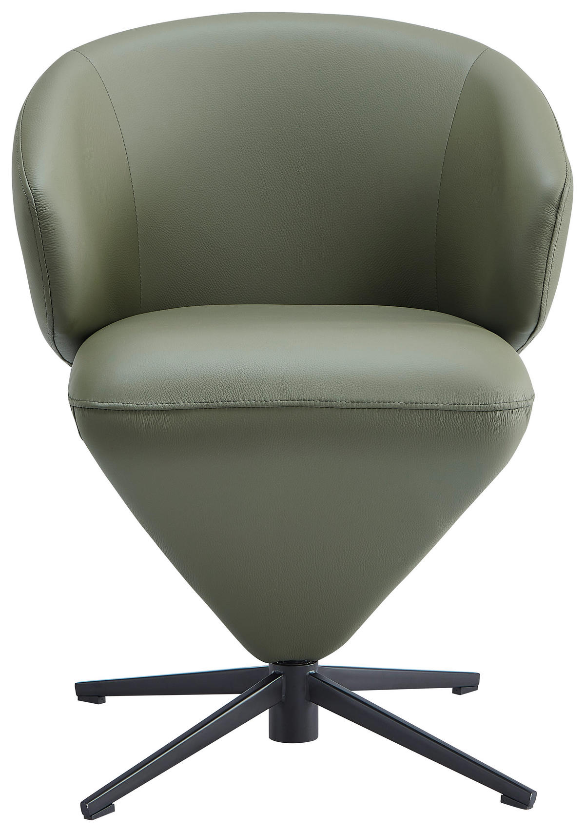 STOL MED ARMSTÖD järn äkta läder pigmenterad  - olivgrön/svart, Design, metall/läder (62/82/62cm) - Moderano