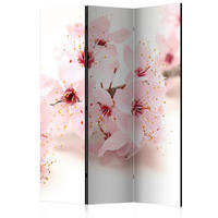 SKÄRMVÄGG  i trä, textil  vit, ljusrosa  - vit/ljusrosa, Basics, trä/textil (135/172/3cm) - artgeist