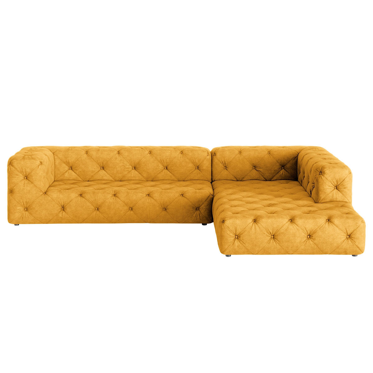ECKSOFA Fresco in Mikrofaser Senfgelb  325/228 cm  - Senfgelb/Schwarz, Design, Kunststoff/Textil (325/228cm) - P & B