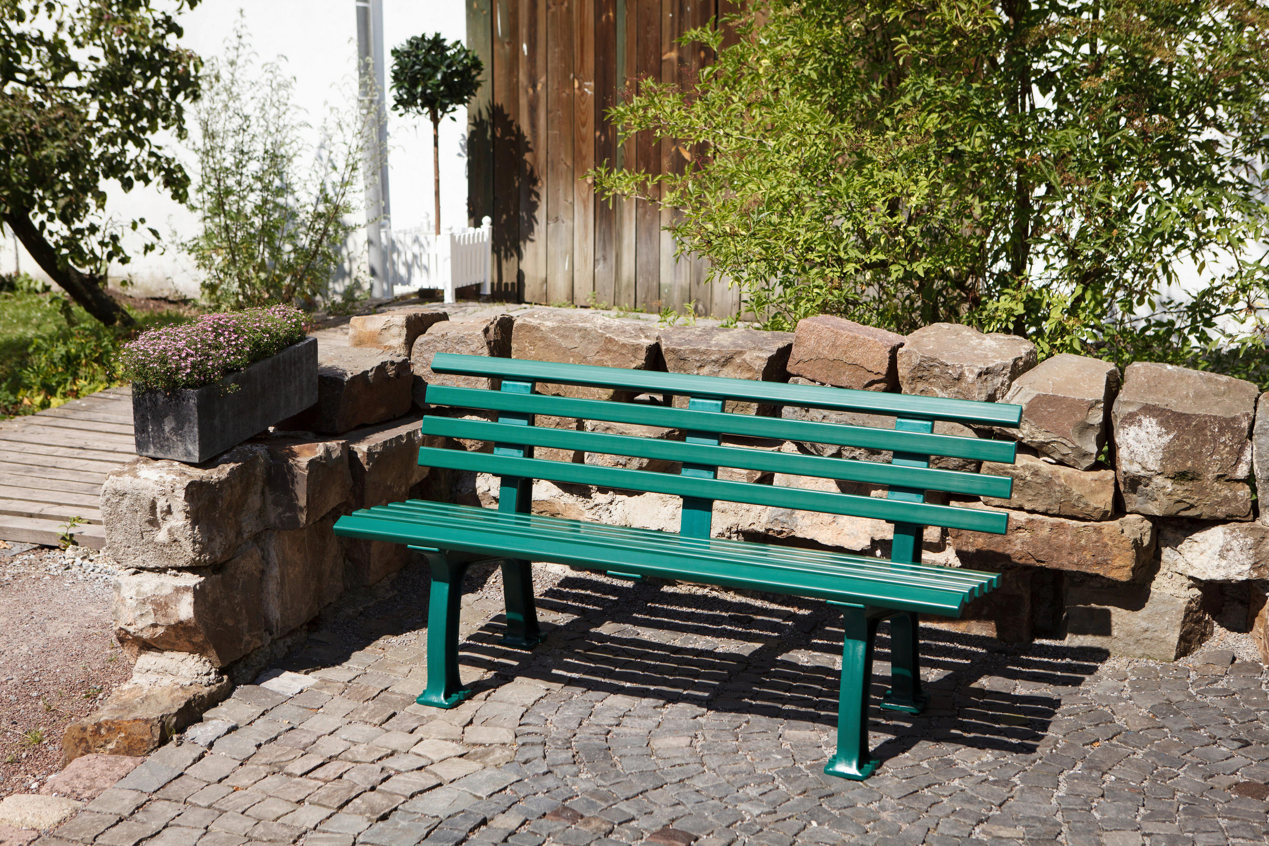 GARTENBANK 150/74/54 cm   - Grün, Basics, Kunststoff (150/74/54cm) - Modante