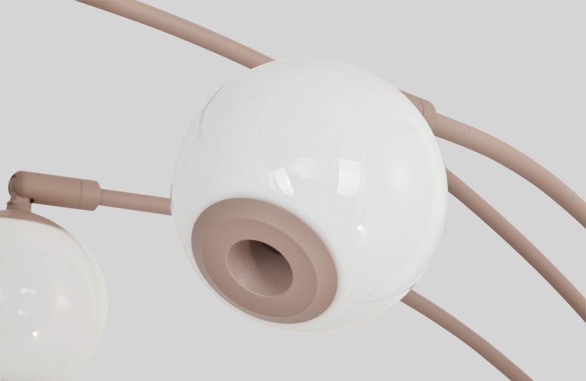 LED-STEHLEUCHTE Luberon 87,5/162,5/52 cm  - Sandfarben/Schwarzchrom, Design, Glas/Kunststoff (87,5/162,5/52cm)