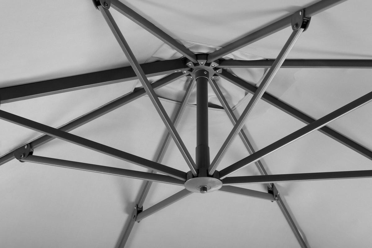 AMPELSCHIRM 300 cm Hellgrau  - Anthrazit/Hellgrau, Basics, Textil/Metall (358/263/300cm) - Schneider
