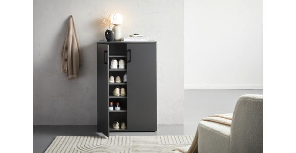 SCHUHSCHRANK  in 70/106/33,4 cm  - Anthrazit/Schwarz, KONVENTIONELL, Holzwerkstoff/Kunststoff (70/106/33,4cm) - Xora