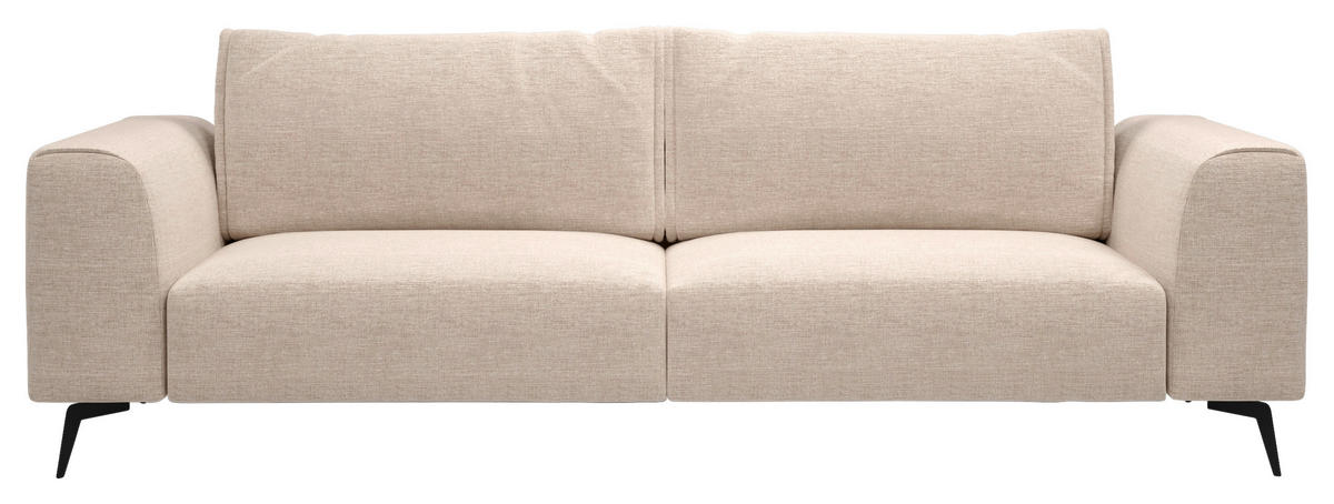 4-SITS SOFFA i flockad beige  - beige/svart, Design, metall/trä (302/87/88cm) - MID.YOU