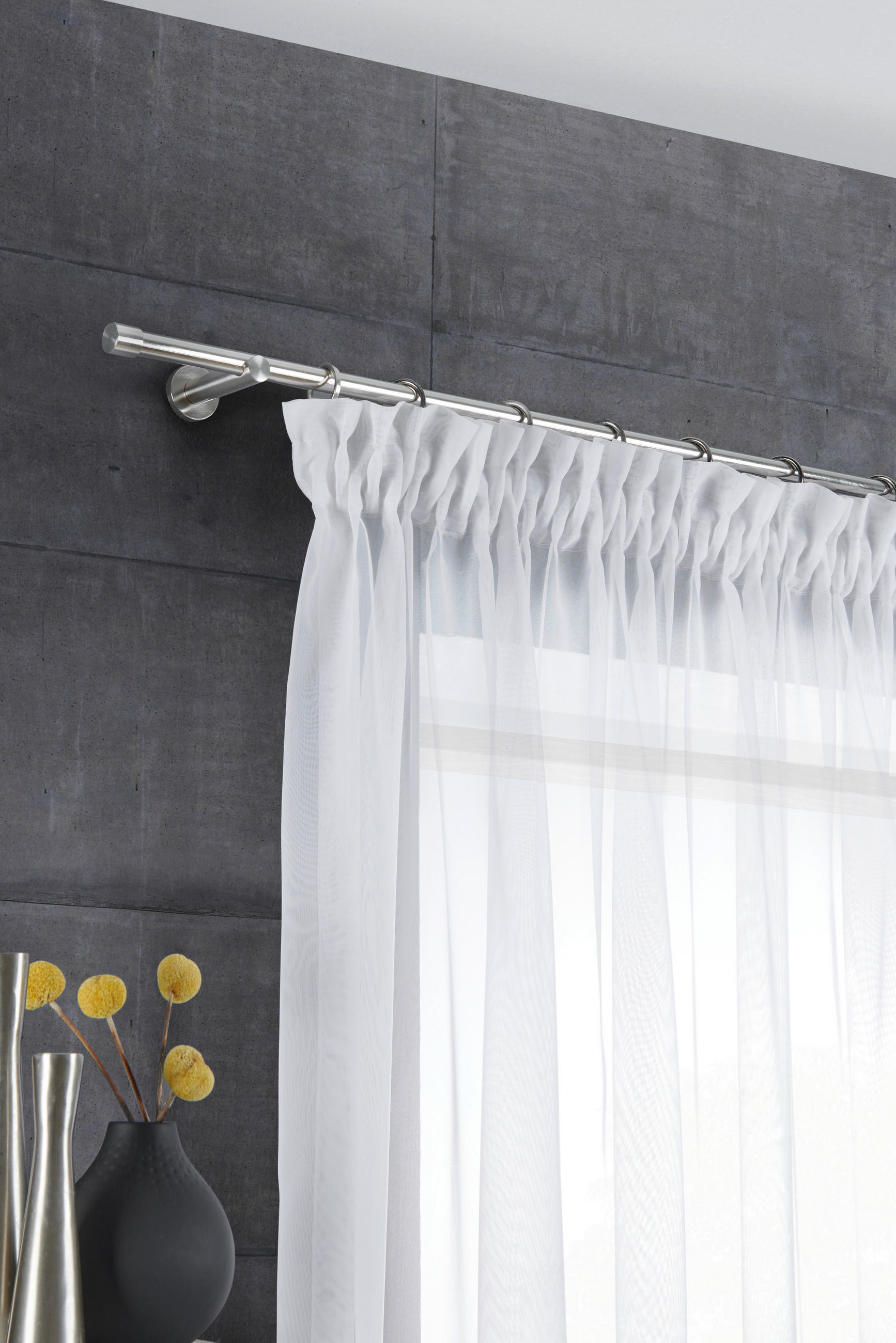 RUNDSTANGENGARNITUR  120 cm  - Edelstahlfarben, Basics, Metall (120cm) - Boxxx
