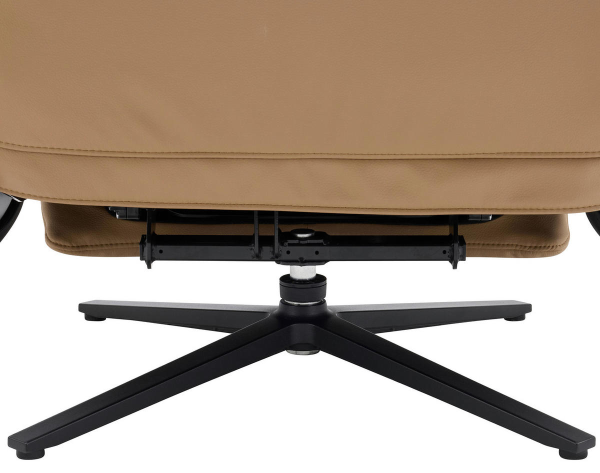 RELAXSESSEL Webstoff Relaxfunktion, Fußteilverstellung    - Beige/Schwarz, Design, Textil/Metall (68/113/84cm) - Livetastic