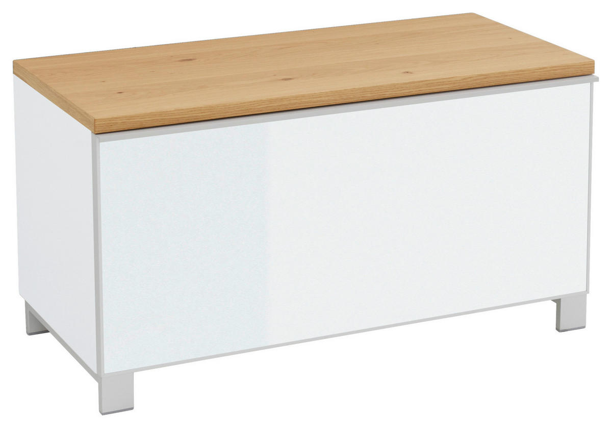GARDEROBE 6-teilig  in 190/195/40 cm  - Weiss/Alufarben, Design, Glas/Holz (190/195/40cm)