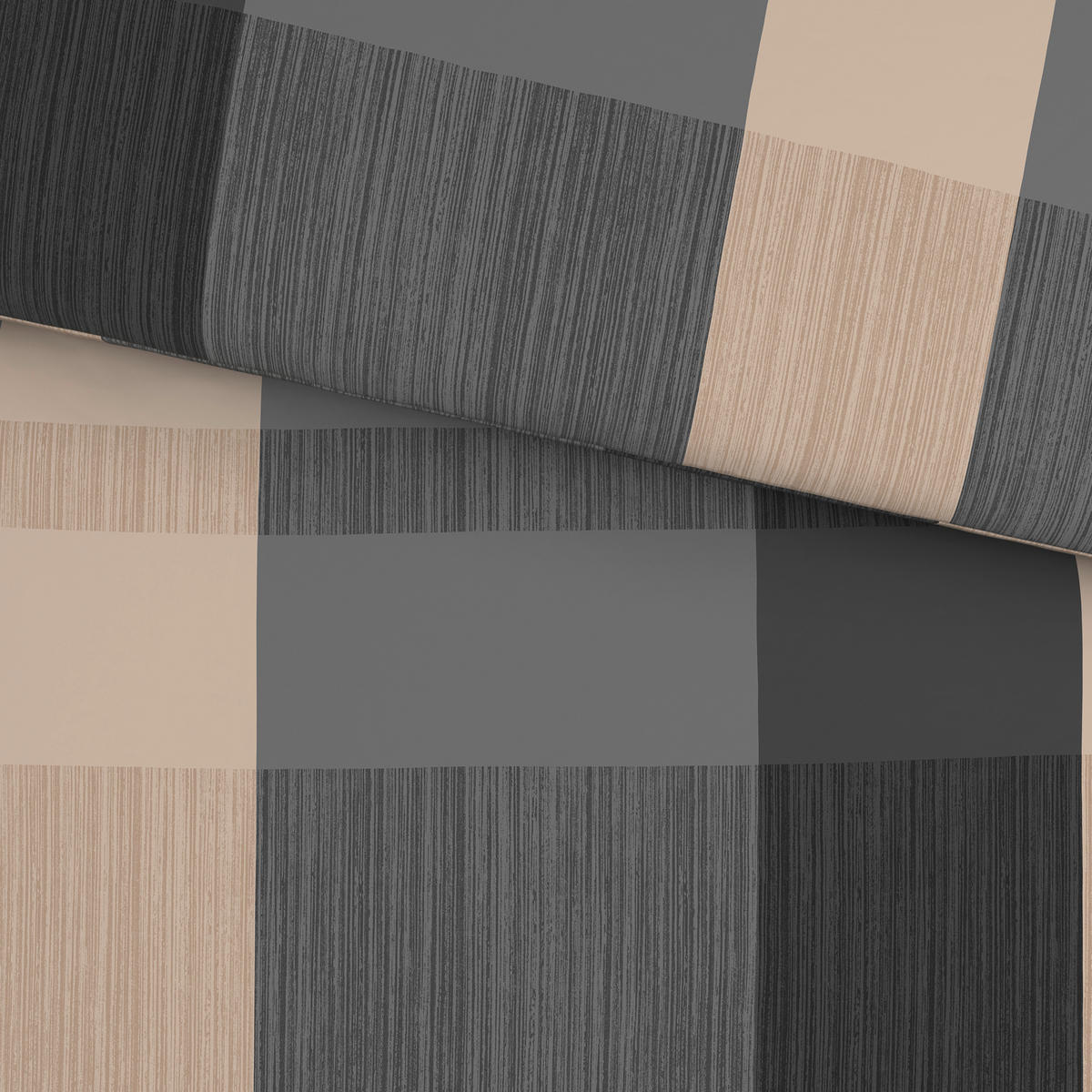 BETTWÄSCHE 2-teilig 140/200 cm  - Anthrazit/Beige, KONVENTIONELL, Textil (140/200cm) - Esposa
