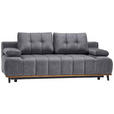 SCHLAFSOFA in Webstoff Grau  - Schwarz/Grau, Design, Holz/Textil (206/77-87/102cm) - Novel