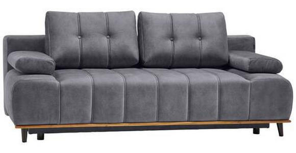 SCHLAFSOFA in Webstoff Grau  - Schwarz/Grau, Design, Holz/Textil (206/77-87/102cm) - Novel