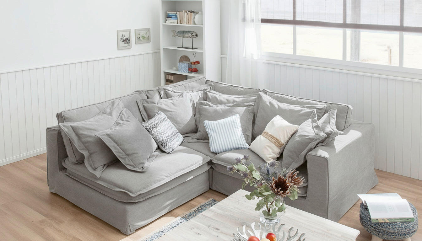 ECKSOFA Webstoff Hellgrau  - Hellgrau/Schwarz, Design, Kunststoff/Textil (238/222cm) - P & B