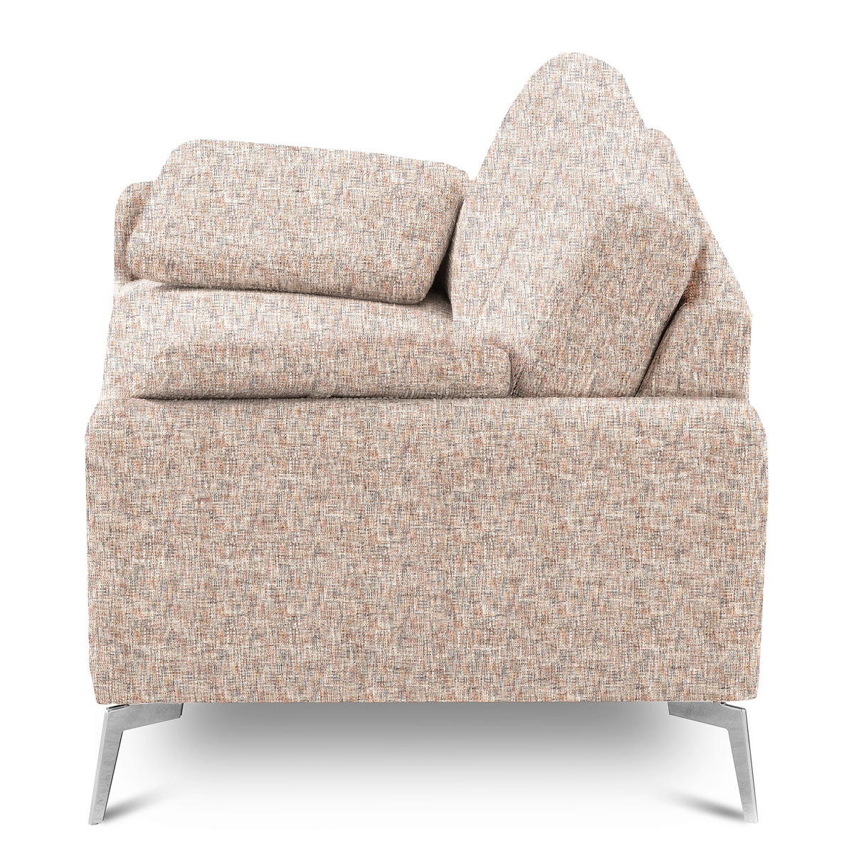 3-SITZER-SOFA SPRING in Webstoff Blau, Gelb, Rot, Weiß Modern  - Chromfarben/Blau, Design, Textil/Metall (187/85/92cm) - Livetastic
