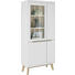 VITRINE Eichefarben, Weiß - Eichefarben/Weiß, Trend, Glas/Holz (80/185/42cm) - Ambia Home