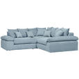 ECKSOFA Blau Webstoff  - Blau/Schwarz, Design, Kunststoff/Textil (284/284cm) - Carryhome