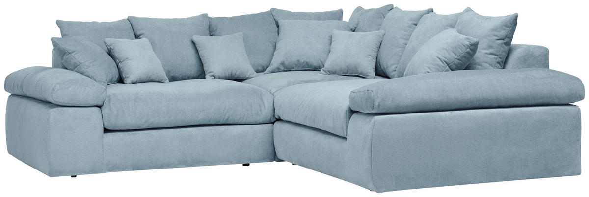 ECKSOFA Blau Webstoff  - Blau/Schwarz, Design, Kunststoff/Textil (284/284cm) - Carryhome