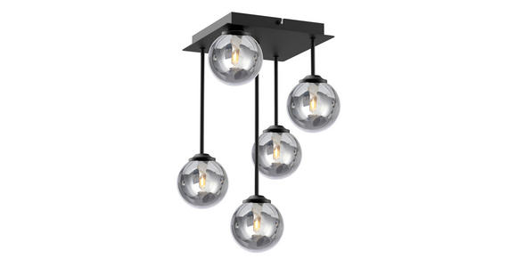 HÄNGELEUCHTE 25,5/25,5/41 cm  - Schwarz, Trend, Glas/Metall (25,5/25,5/41cm) - Novel