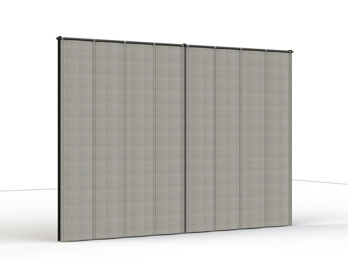 PAVILLON-VORHANGSET 300/210/0,5 cm   - Anthrazit/Silberfarben, Basics, Textil/Metall (300/210/0,5cm) - Siena Garden