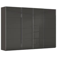 SCHWEBETÜRENSCHRANK 316/235/68 cm,  in Graphitfarben, Schwarz, 4 Tür(en)  - Chromfarben/Graphitfarben, Design, Glas/Holzwerkstoff (316/235/68cm) - Novel