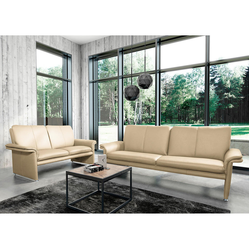 2-Sitzer-Sofa Comodo Echtleder Beige B: 164 cm