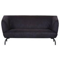 2-SITZER-SOFA Mikrofaser Anthrazit, Braun  - Anthrazit/Schwarz, KONVENTIONELL, Textil/Metall (165/79/85cm) - Carryhome