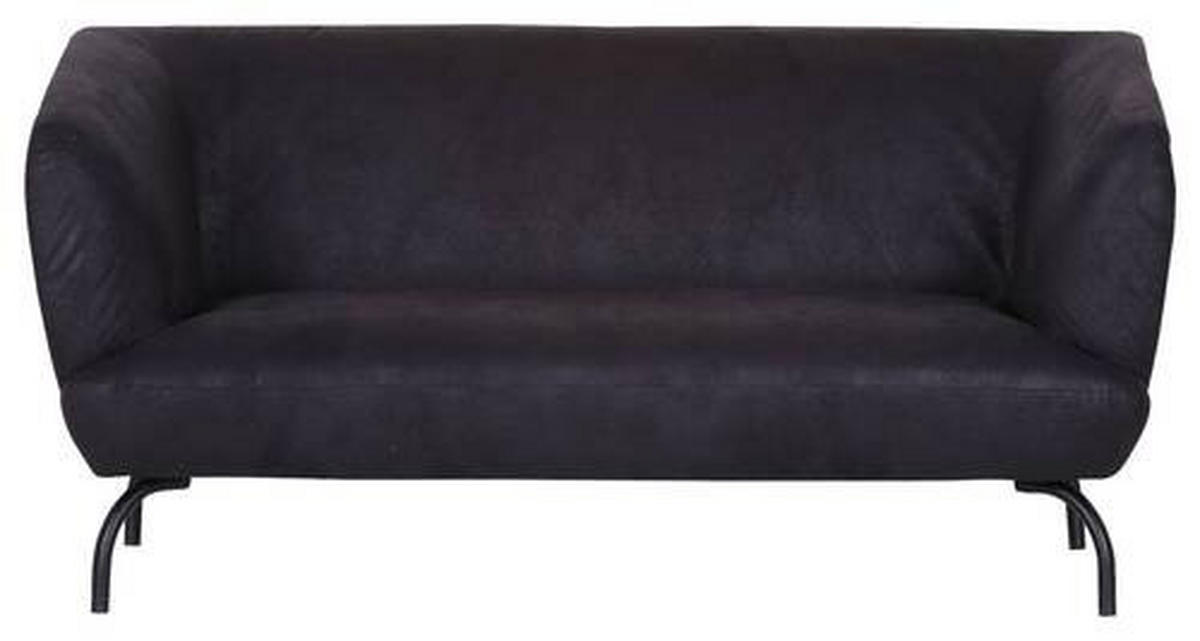 2-SITZER-SOFA Mikrofaser Anthrazit, Braun  - Anthrazit/Schwarz, KONVENTIONELL, Textil/Metall (165/79/85cm) - Carryhome