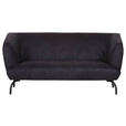 2-SITZER-SOFA Mikrofaser Anthrazit, Braun  - Anthrazit/Schwarz, KONVENTIONELL, Textil/Metall (165/79/85cm) - Carryhome