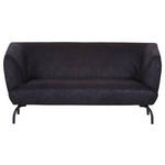 2-SITZER-SOFA Mikrofaser Anthrazit, Braun  - Anthrazit/Schwarz, KONVENTIONELL, Textil/Metall (165/79/85cm) - Carryhome