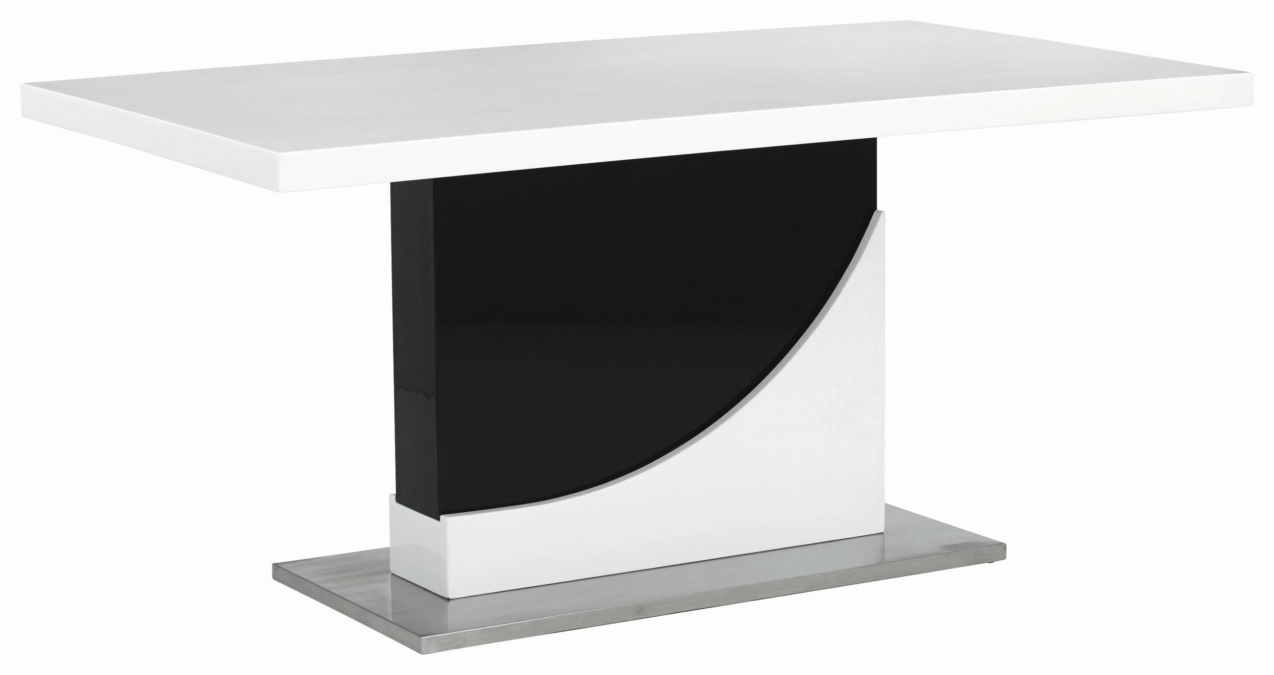 STOL ZA BLAGOVAONICU  crna, bijela  metal, drvni materijal  - bijela/crna, Design, drvni materijal/metal (160/90/76cm) - Xora