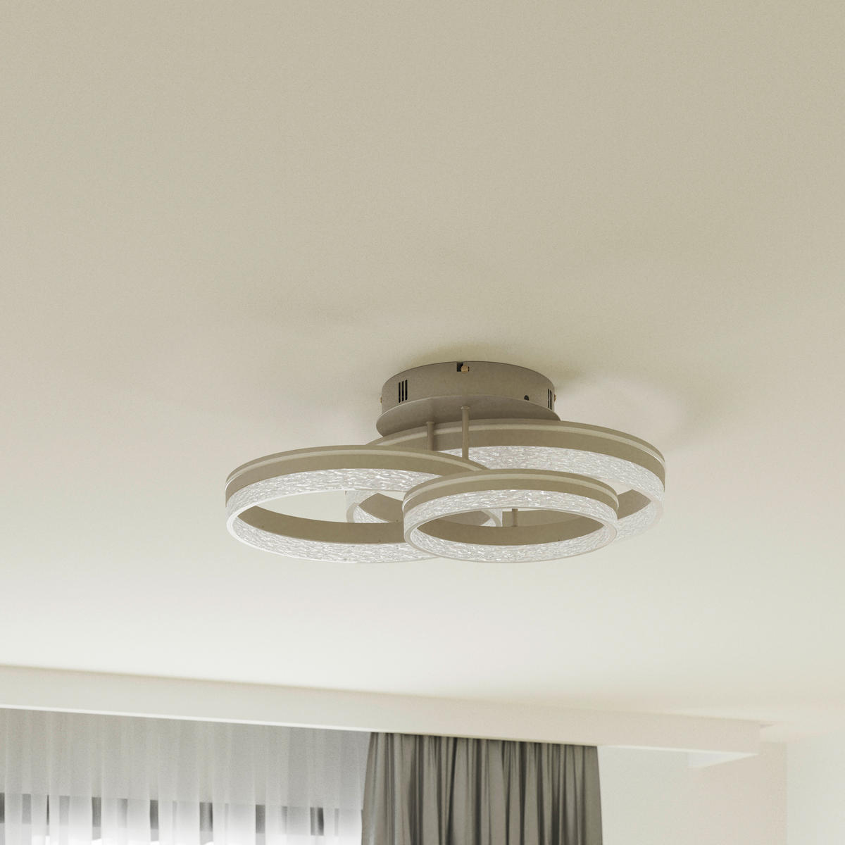 STROPNÉ LED SVIETIDLO, 72/63/22 cm - cappuccino, Design, kov/plast (72/63/22cm) - Novel