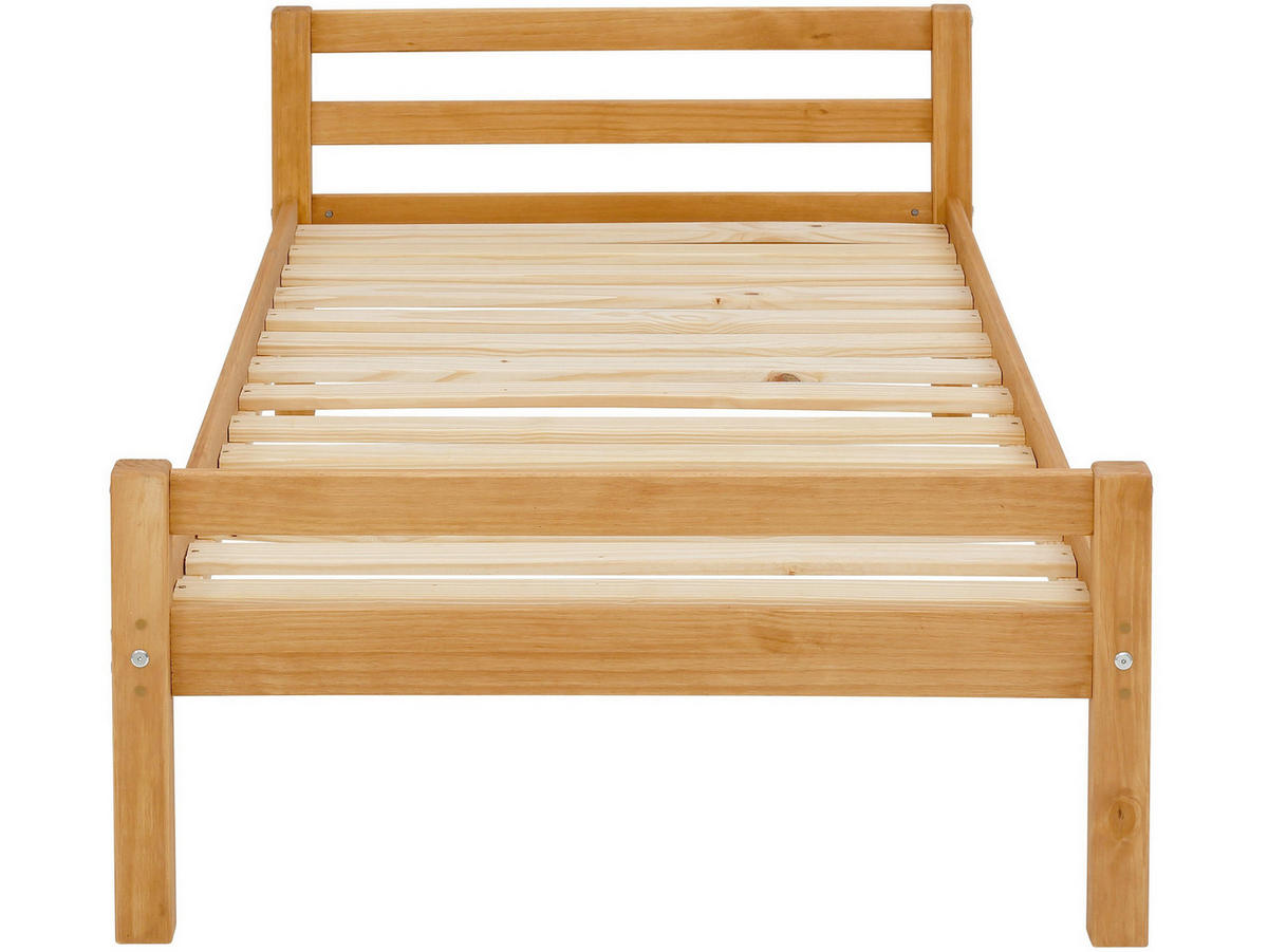 BETT 90/200 cm  in Naturfarben, Kieferfarben  - Naturfarben/Kieferfarben, Design, Holz (90/200cm) - MID.YOU