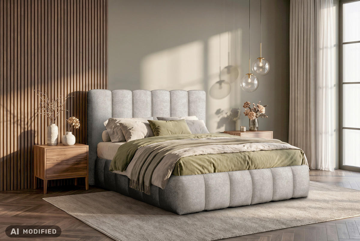 BOXSPRINGBETT 180/200 cm,  in Grau, Matratze, H3 + H4 = fest + sehr fest  - Schwarz/Grau, Modern, Holz/Holzwerkstoff (180/200cm) - MID.YOU