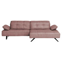 ECKSOFA in Echtleder Altrosa  - Anthrazit/Altrosa, Design, Leder/Metall (280/165cm) - Joop!