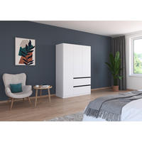 DREHTÜRENSCHRANK  in Weiß  - Weiß/Grau, MODERN, Holzwerkstoff (136/197/54cm) - Rauch Möbel