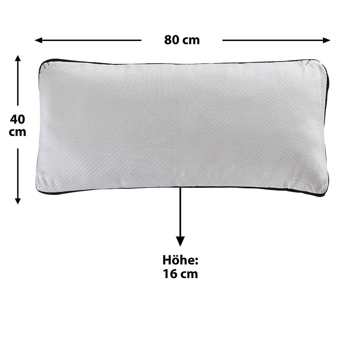 KOPFKISSEN Viskoelastischer Kern  - Weiß, Basics, Textil (80/10/40cm) - Boxxx