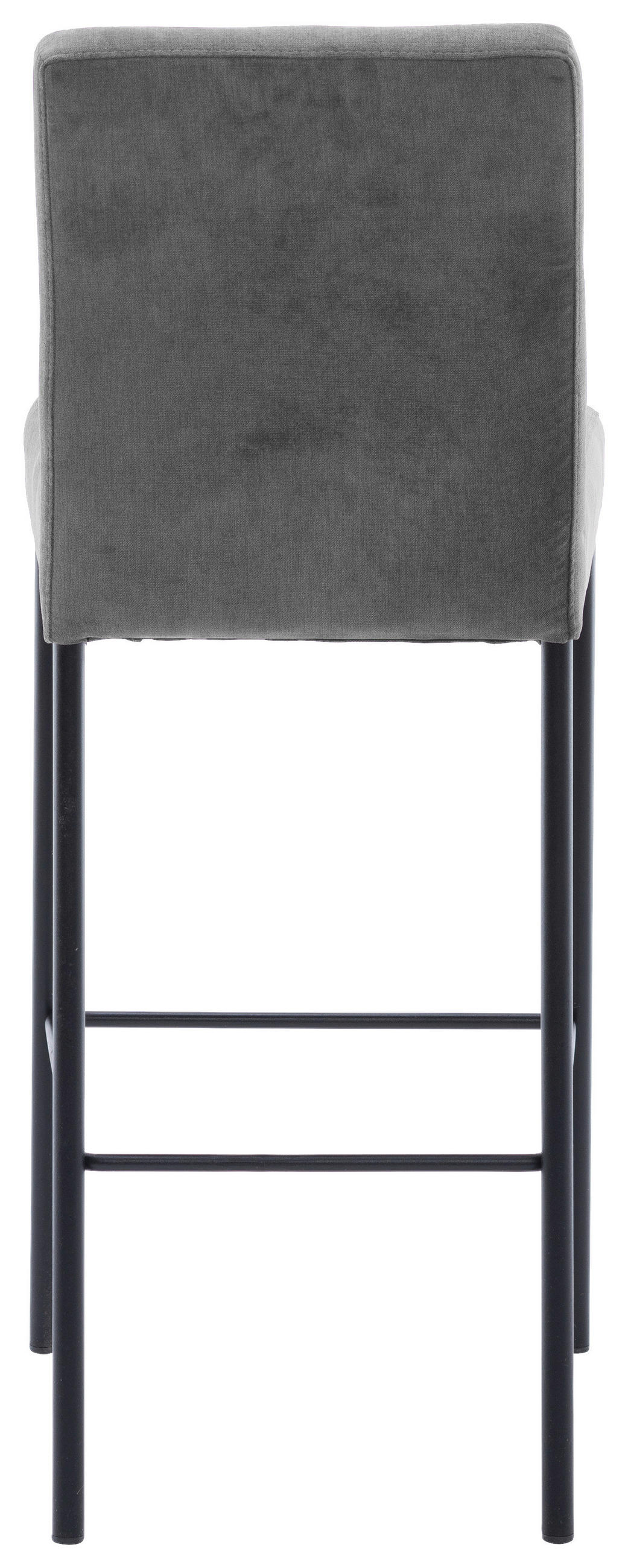 BARHOCKER in Metall, Textil Schwarz, Dunkelgrau  - Dunkelgrau/Schwarz, Design, Textil/Metall (46/91/61cm) - Xora