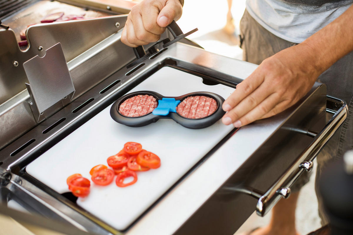 PREŠA ZA HAMBURGERE - plava/crna, Konvencionalno, plastika (20cmcm) - Napoleon