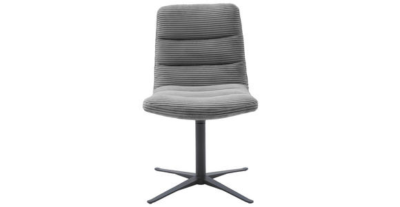 STUHL - Dunkelgrau/Schwarz, Design, Textil/Metall (52/88/66cm) - Dieter Knoll