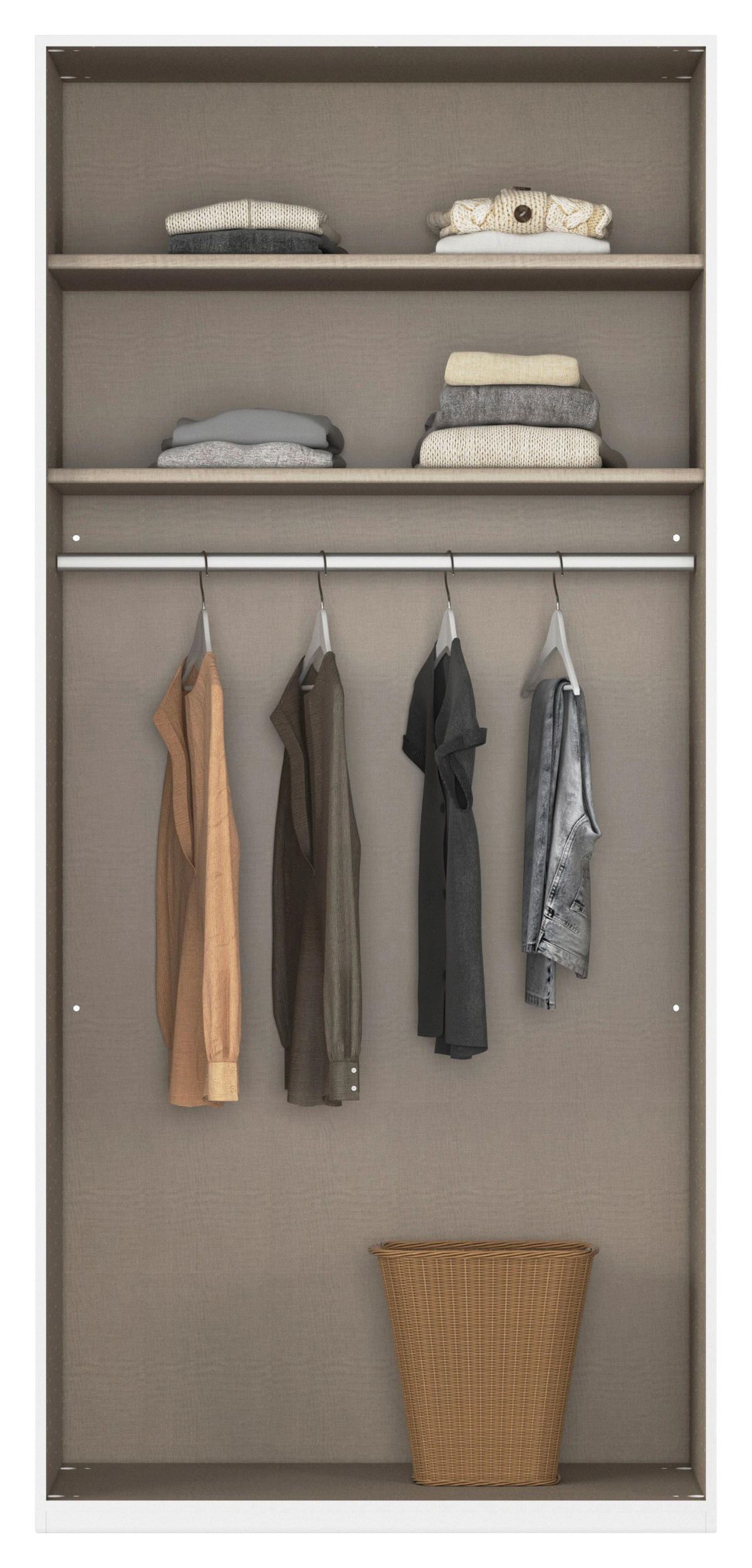 DREHTÜRENSCHRANK 91/229/54 cm 2-türig Eiche Artisan  - Eiche Artisan/Grau, MODERN, Holzwerkstoff/Metall (91/229/54cm) - Rauch Möbel